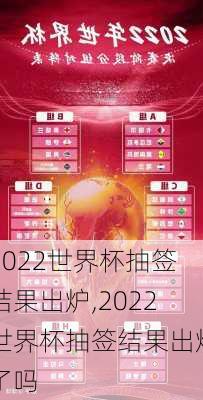 2022世界杯抽签结果出炉,2022世界杯抽签结果出炉了吗