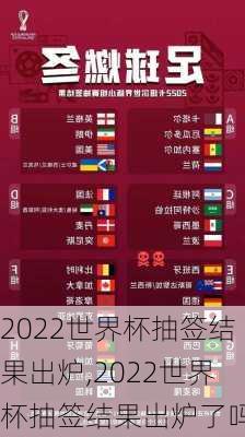 2022世界杯抽签结果出炉,2022世界杯抽签结果出炉了吗