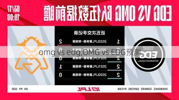 omg vs edg,OMG vs EDG预测