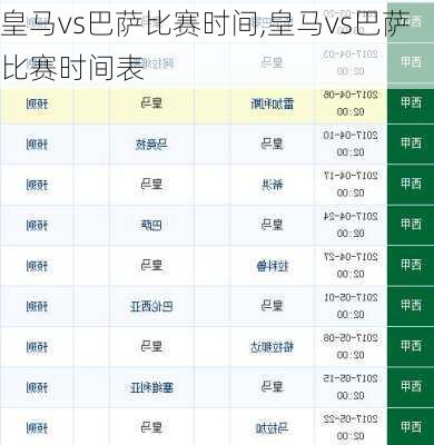 皇马vs巴萨比赛时间,皇马vs巴萨比赛时间表