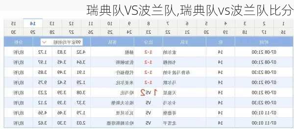 瑞典队VS波兰队,瑞典队vs波兰队比分