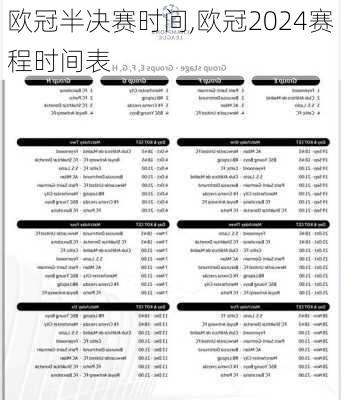 欧冠半决赛时间,欧冠2024赛程时间表