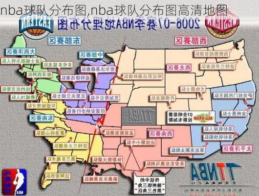 nba球队分布图,nba球队分布图高清地图