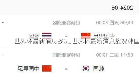 世界杯最新消息战况,世界杯最新消息战况韩国