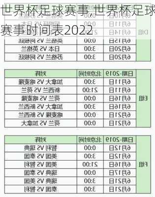 世界杯足球赛事,世界杯足球赛事时间表2022